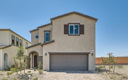 A house with a garage.