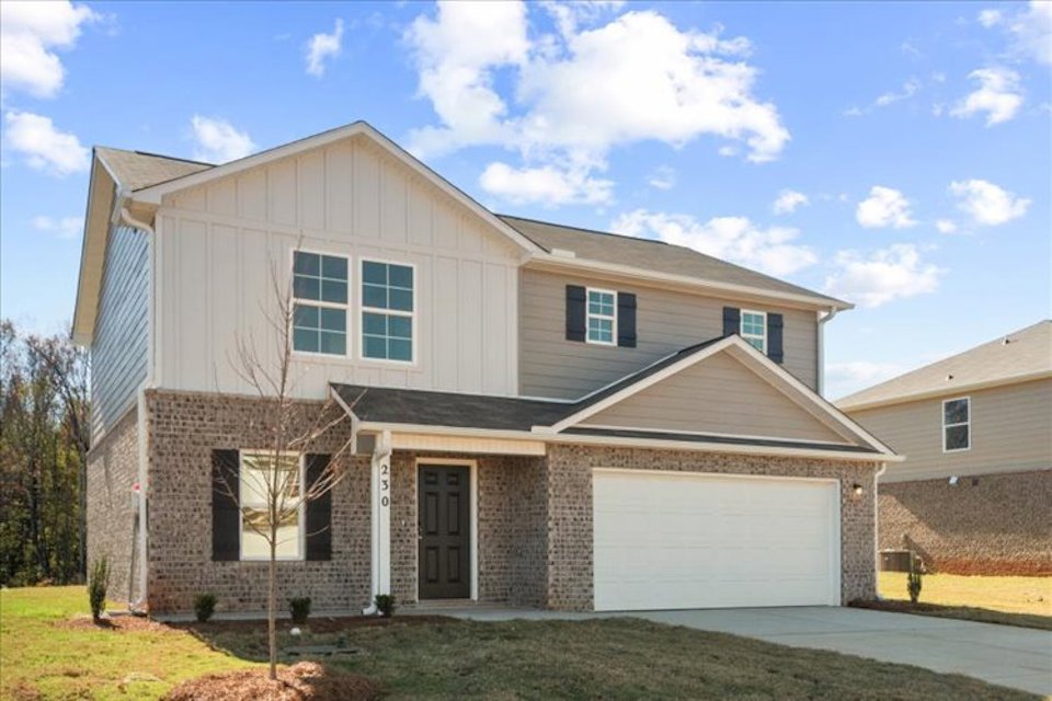 A house with a garage.