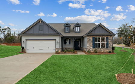 A house with a garage.