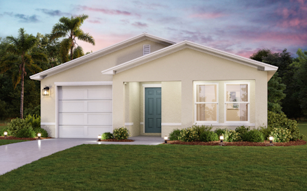 A house with a lawn.