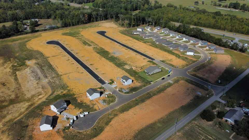 A farm with many buildings.