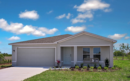 A house with a garage.